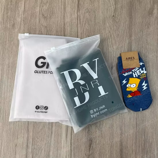 Sac de vêtements d'emballage à fermeture éclair en PVC OPP personnalisé avec votre propre logo